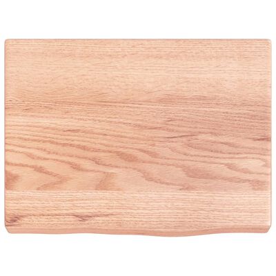 vidaXL Encimera baño madera maciza tratada marrón claro 40x30x(2-4) cm