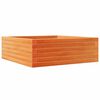vidaXL Jardinera de madera maciza pino marr&oacute;n cera 70x70x23 cm