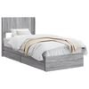 vidaXL Estructura de cama con almacenamiento y cabecero Sonoma gris