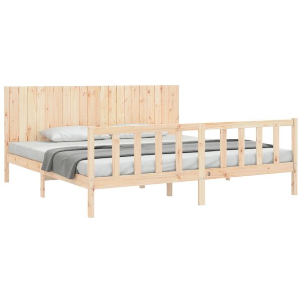 vidaXL Estructura de cama sin colch&oacute;n madera maciza de pino 200x200 cm