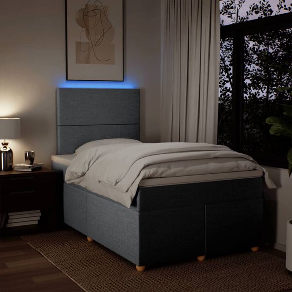 vidaXL Cama box spring con colch&oacute;n tela gris claro 120x190 cm