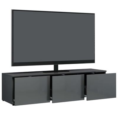vidaXL Mueble para TV madera contrachapada gris brillante 120x34x30 cm