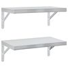 vidaXL Estantes de pared 2 uds acero inoxidable plateado 50x30 cm