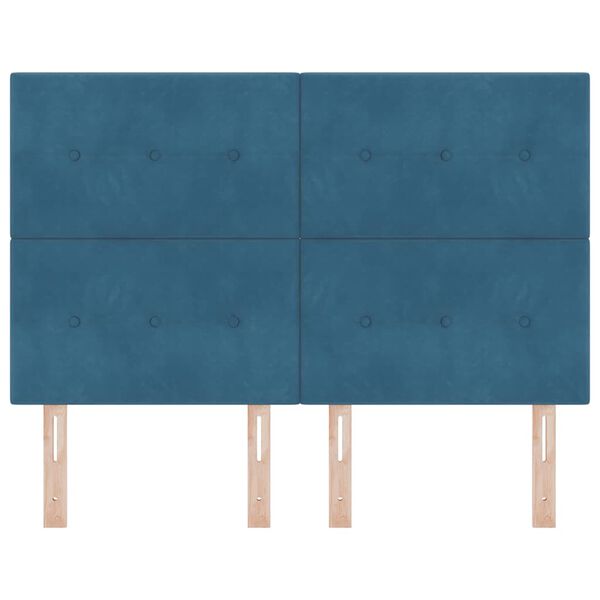 vidaXL Cabecero con cabecera Azul Oscuro 144 cm Cuero sint&eacute;tico