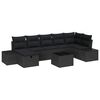 vidaXL Conjunto de sof&aacute; de jard&iacute;n 8 pcs Negro rat&aacute;n sint&eacute;tico