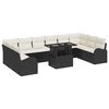 vidaXL Conjunto de sof&aacute; de jard&iacute;n 11 uds. Negro y crema