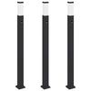 vidaXL Balizas luminosas con sensor, 3 unidades, 110 cm, color negro, IP44