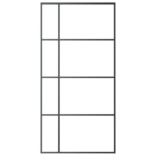 vidaXL Puerta corredera ESG vidrio y aluminio negra 102,5x205 cm