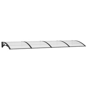vidaXL Marquesina de puerta policarbonato negro 350x100 cm