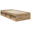 vidaXL Estructura de cama con cabecera Roble Artesanal 90 x 200 cm