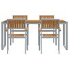 vidaXL Conjunto de Comedor de Jard&iacute;n 5 pcs Gris