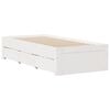 vidaXL Cama con estanter&iacute;a sin colch&oacute;n madera maciza blanco 90x200 cm
