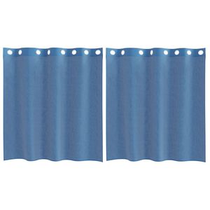 vidaXL Cortinas de gasa con ojales 2 uds azul real