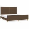 vidaXL Cama sin colch&oacute;n de tela marr&oacute;n oscuro 180x200 cm