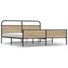 vidaXL Estructura de cama sin colch&oacute;n metal roble ahumado 183x213 cm