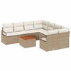 vidaXL Conjunto de sof&aacute;s de jard&iacute;n 9 uds. Beige y Crema
