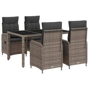 vidaXL Juego de comedor para exteriores 5 uds. rat&aacute;n sint&eacute;tico