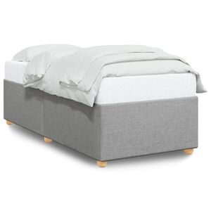 vidaXL Estructura de cama sin colch&oacute;n tela gris claro 90x200 cm