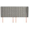 vidaXL Cabecero con orejas de terciopelo gris claro 183x23x118/128 cm