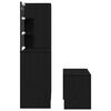 vidaXL Conjunto de mesa de vestidor con LED 4 pcs Roble Negro