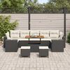 vidaXL Conjunto de sof&aacute; de jard&iacute;n 10 pcs Negro rat&aacute;n sint&eacute;tico