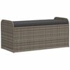 vidaXL Banco de almacenaje con coj&iacute;n rat&aacute;n sint&eacute;tico gris 115x51x52 cm
