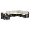 vidaXL Conjunto de sof&aacute;s de jard&iacute;n 9 uds. Negro rat&aacute;n sint&eacute;tico