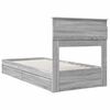 vidaXL Cama con almacenamiento con cabecera Gris Sonoma 75 x 190 cm