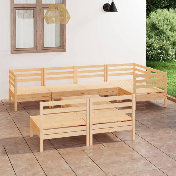 vidaXL Juego de muebles de jard&iacute;n 8 piezas madera maciza de pino