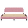vidaXL Estructura de cama con cabecero Dover terciopelo rosa 160x200 cm