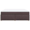 vidaXL Cama box spring con colch&oacute;n tela marr&oacute;n oscuro 200x200 cm