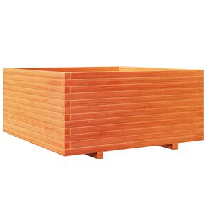 vidaXL Jardinera madera maciza de pino marr&oacute;n cera 100x100x49,5 cm