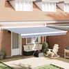 vidaXL Toldo Retr&aacute;ctil Azul y 450 x 300 cm Tela y Metal