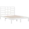 vidaXL Estructura de cama sin colch&oacute;n madera maciza blanco 120x190 cm