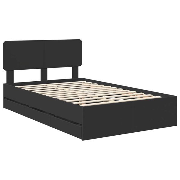 vidaXL Estructura de cama Negro 120 x 200 cm Madera de ingenier&iacute;a