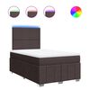 vidaXL Cama box spring con colch&oacute;n tela marr&oacute;n oscuro 120x200 cm