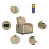 vidaXL Sillón reclinable de masaje eléctrico tela color crema