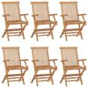 vidaXL Sillas plegables, 6 unidades, madera maciza de teca.