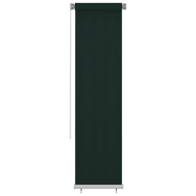 vidaXL Persiana enrollable de jardín HDPE verde oscuro 60x230 cm