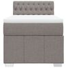 vidaXL Cama box spring con colch&oacute;n tela gris taupe 80x200 cm