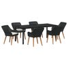 vidaXL Conjunto de Comedor de Jard&iacute;n 7 pcs Negro rat&aacute;n sint&eacute;tico