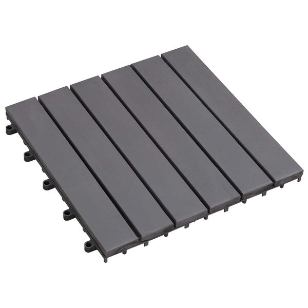 vidaXL Tile de Decking 10 pcs Gris 30 x 30 cm Madera de Acacia