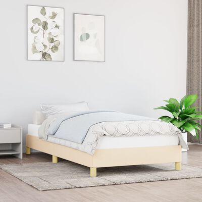 vidaXL Estructura de cama de tela color crema 100x200 cm