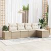 vidaXL Conjunto de sofá de jardín 5 pcs Beige ratán sintético