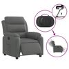 vidaXL Sill&oacute;n reclinable el&eacute;ctrico de tela gris oscuro