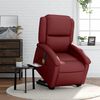 vidaXL Sillón de masaje elevable eléctrico cuero artificial rojo tinto