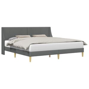 vidaXL Estructura de cama con cabecera Gris oscuro 183 x 213 cm Tela