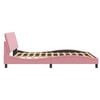 vidaXL Estructura de cama sin colch&oacute;n Hanko terciopelo rosa 160x200 cm