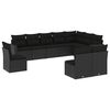 vidaXL Set de sof&aacute;s de jard&iacute;n 10 pzas cojines rat&aacute;n sint&eacute;tico negro