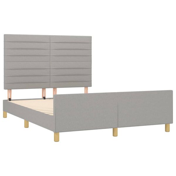 vidaXL Cama sin colch&oacute;n tela gris claro 140x190 cm